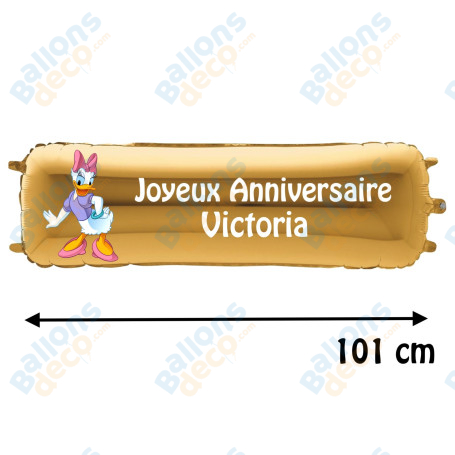 Ballon Daisy Banderole Joyeux Anniversaire avec Prénom Disney, Décorations ballons pour anniversaire.