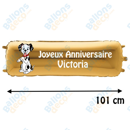 Ballon 101 Dalmatiens Banderole Joyeux Anniversaire avec Prénom Disney, Décorations ballons pour anniversaire.