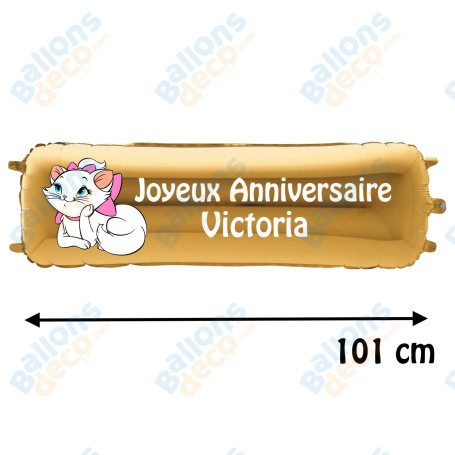 Ballon Marie Les Arsitochats Banderole Joyeux Anniversaire avec Prénom Disney, Décorations ballons pour anniversaire.