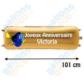 Ballon Dory Banderole Joyeux Anniversaire avec Prénom Disney, Décorations ballons pour anniversaire.