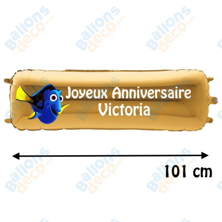 Ballon Dory Banderole Joyeux Anniversaire avec Prénom Disney, Décorations ballons pour anniversaire.