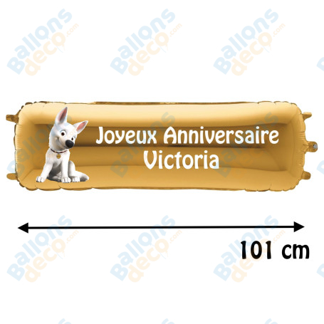 Ballon le Chien Volt Banderole Joyeux Anniversaire avec Prénom Disney, Décorations ballons pour anniversaire.