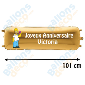 Ballon Homer Les Simpson Banderole Joyeux Anniversaire avec Prénom Disney, Décorations ballons pour anniversaire.