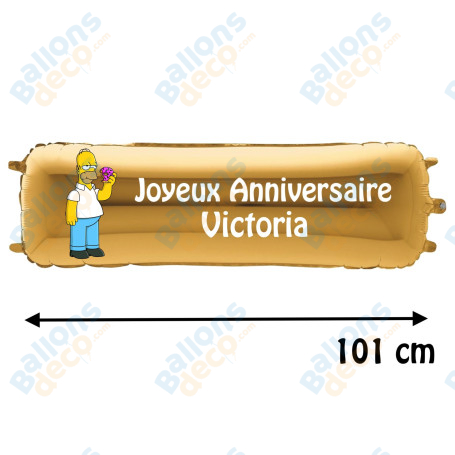 Ballon Homer Les Simpson Banderole Joyeux Anniversaire avec Prénom Disney, Décorations ballons pour anniversaire.