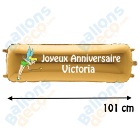 Ballon La Fée Clochette Banderole Joyeux Anniversaire avec Prénom Disney, Décorations ballons pour anniversaire.
