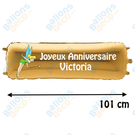Ballon La Fée Clochette Banderole Joyeux Anniversaire avec Prénom Disney, Décorations ballons pour anniversaire.