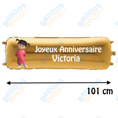 Ballon Boo de Monstre et Cie Banderole Joyeux Anniversaire avec Prénom Disney, Décorations ballons pour anniversaire.