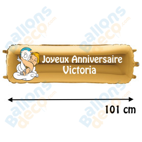 Ballon Hercule et Pégase Banderole Joyeux Anniversaire avec Prénom Disney, Décorations ballons pour anniversaire.