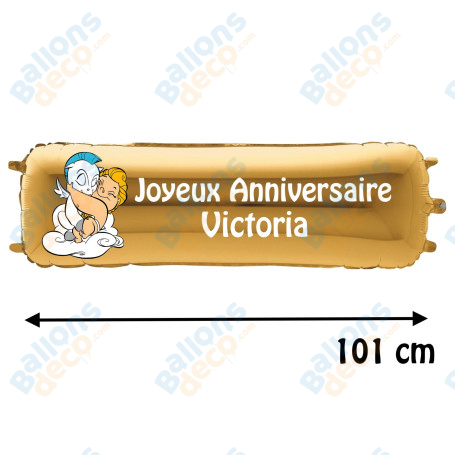 Ballon Hercule et Pégase Banderole Joyeux Anniversaire avec Prénom Disney, Décorations ballons pour anniversaire.