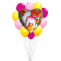 Ballons Diddlina Coeur Argent en Grappe Diddl, Décorations ballons pour anniversaire.