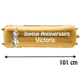 Ballon Olaf de la Reine des Neiges Banderole Joyeux Anniversaire avec Prénom Disney, Décorations ballons pour anniversaire.