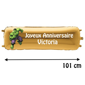 Ballon Avengers Hulk Disney Marvel Banderole Joyeux Anniversaire avec Prénom Disney, Décorations ballons pour anniversaire.