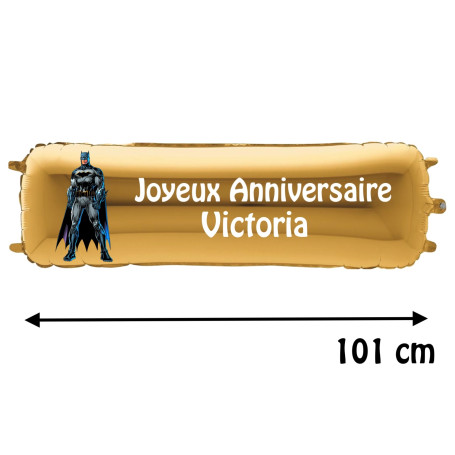 Ballon Batman Avengers, Marvel, Disney Banderole Joyeux Anniversaire avec Prénom
