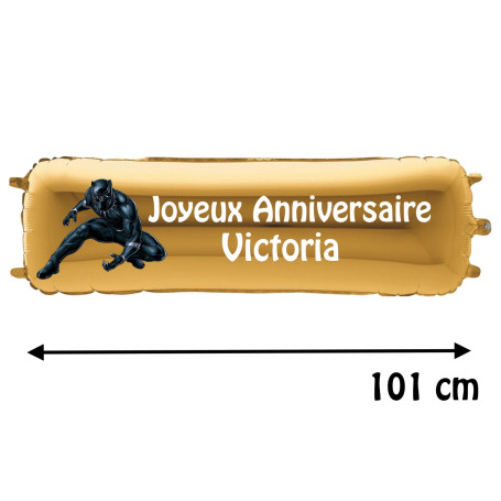 Ballon Black Panther Avengers, Marvel, Disney Banderole Joyeux Anniversaire avec Prénom