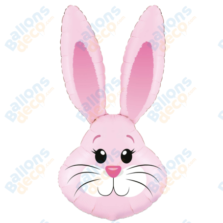 Ballon Lapin Rose Céline, décoration ballon animaux de la ferme, décoration de pâques.
