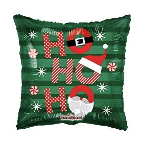 Ballon Ho-Ho-Ho Carré de Noël, Décoration ballon de vitrine pour saison de Noël.