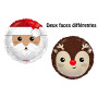 Ballon Père Noël et Renne Deux Faces Différentes, Décoration ballon de vitrine pour saison de Noël.