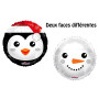 Ballon Bonhomme De Neige et Pinguin 2 Faces, Décoration de vitrine pour Noël.