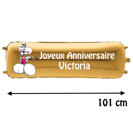 Ballon Diddl Banderole Joyeux Anniversaire avec Prénom, Décorations ballons pour anniversaire.