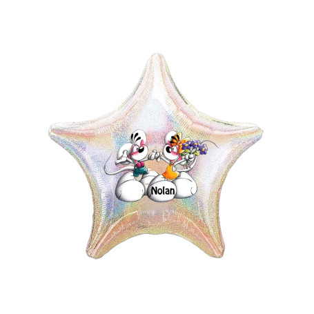 Ballon Diddl et Diddlina Étoile Personnalisable Anniversaire 1 face, Décorations ballons pour anniversaire.