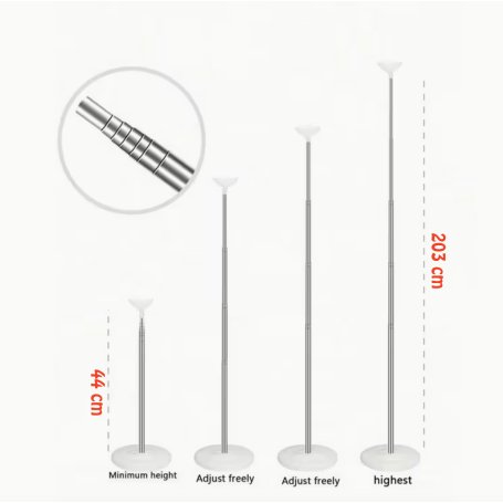 Colonne pour Ballons Télescopique 203 cm, décoration ballon pour anniversaire, mariage ou entreprises.