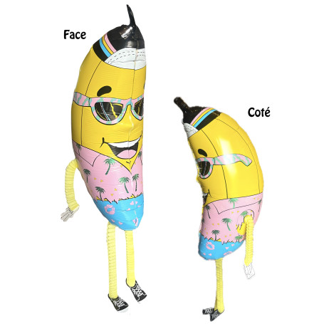 Ballon Banane Chemise Hawaienne Marcheur, décoration ballon de Vacance ou anniversaire.