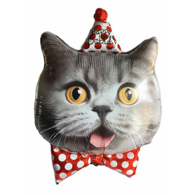 Ballon Chat Réaliste Happy Birthday, décoration ballon anniversaire, Baby shower, Manga Japonais