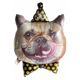 Ballon Chien Bouledogue Français Réaliste Happy Birthday, décoration ballon animaux, Décoration Salon du chien.