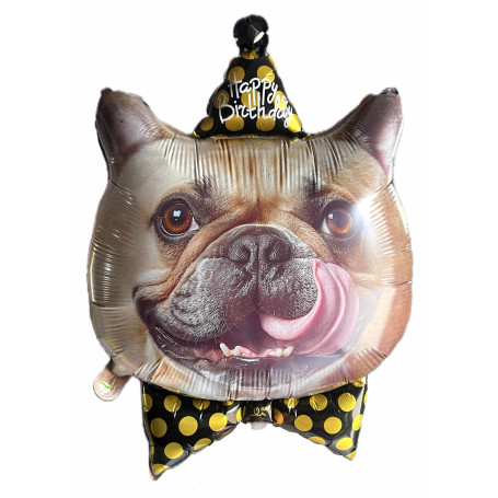 Ballon Chien Bouledogue Français Réaliste Happy Birthday, décoration ballon animaux, Décoration Salon du chien.