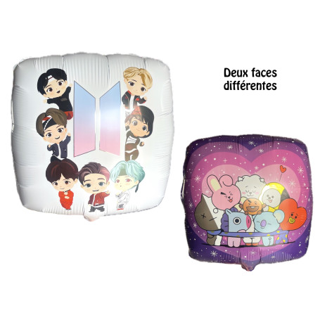 Ballon BTS K-pop Carré deux Faces Différentes, Décorations ballons pour anniversaire.
