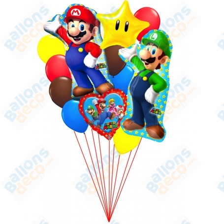 Ballons Super Mario Bros Luxe en Grappe