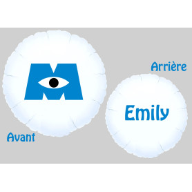 Ballon Logo de Monstre et Cie Rond Prénom Disney, Décorations ballons pour anniversaire.