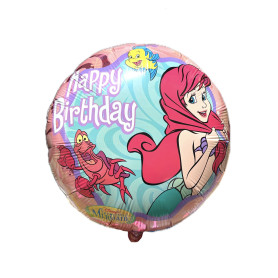 Ballon Ariel La Petite Sirène Happy Birthday Vintage Coeur Des Océans, décorations ballons anniversaire Princesses Disney.