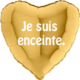 Ballon Personnalisable Texte Coeur Or 50 cm, texte personnalisé sur un ballon pour un anniversaire, mariage, Naissance.