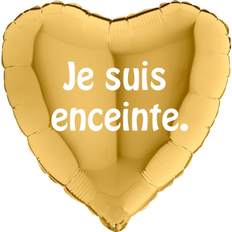 Ballon Personnalisable Texte Coeur Or 50 cm, texte personnalisé sur un ballon pour un anniversaire, mariage, Naissance.