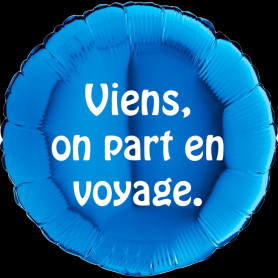 Ballon Personnalisable Texte Rond Bleu 45 cm, texte personnalisé sur un ballon pour un anniversaire, mariage, Naissance.