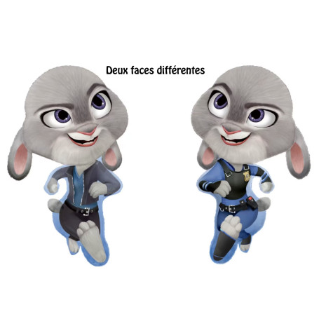 Ballon Judy Hopps 2 faces différentes Zootopie 2 Disney, Décorations ballons pour anniversaire.