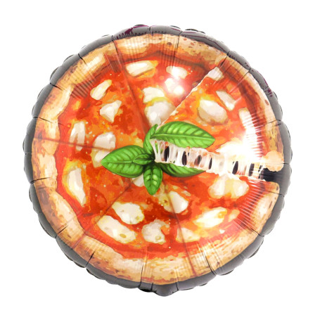 Ballon Pizza Ronde Réaliste Margherita, Décoration ballon pizzéria, restaurant, Pizza Italienne.