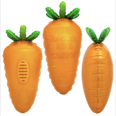 Ballon Carotte Orange Effet 3D, Décorations ballons pour anniversaire Zootopie ou commerce de légumes.