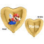 Ballon Super Mario 1991 Coeur Or Avec Prénom, Décorations ballons pour anniversaire.