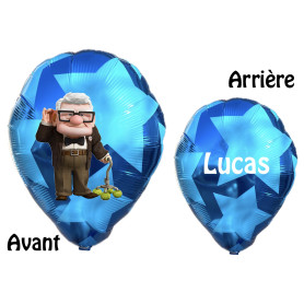 Ballon Mr Fredricksen Ballon Bleu Prénom La-Haut Disney, Décorations ballons pour anniversaire.