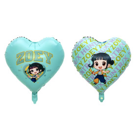 Ballon KPop Demon Hunters Coeur Zoey, Décorations ballons pour anniversaire, série Netflix.