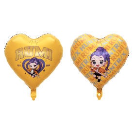 Ballon KPop Demon Hunters Coeur Rumi, Décorations ballons pour anniversaire, série Netflix.