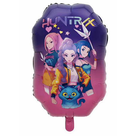 Ballon KPop Demon Hunters en groupe, Décorations ballons pour anniversaire, série Netflix.