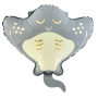 Ballon Raie Manta Grise et Or, décoration ballon animaux aquatique et anniversaire enfants.