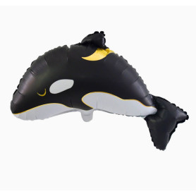 Ballon Orque Noir, Blanc et Or, décoration ballon animaux marin et aquatique, Anniversaire