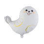 Ballon Baby Phoque Blanc et Or Antoine, Décoration ballon Animaux aquatique marin.