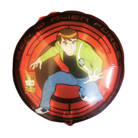 Ballon Ben Ten Rond Rouge Flexmetal, Décorations ballons pour anniversaire.