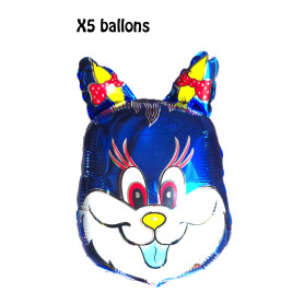 Ballons Lapins Bleus X5 pour Kermesse des écoles.