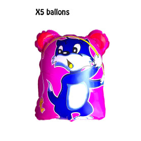 Ballons Chats Bleus X5 pour Kermesse des écoles.